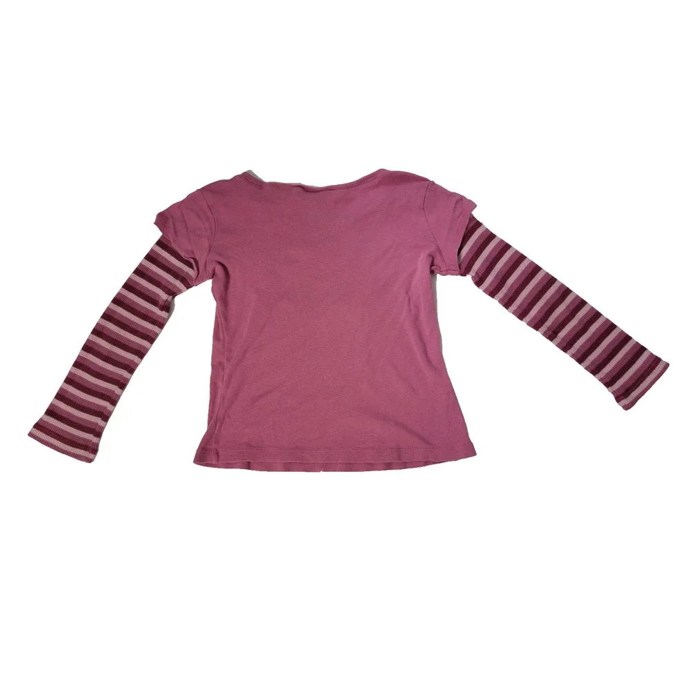 Weavers Girl Girls S Pink Princess Crown Layered Long Sleeve Shirt Y2K